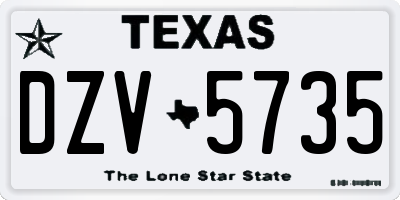 TX license plate DZV5735