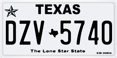 TX license plate DZV5740