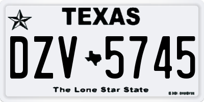 TX license plate DZV5745