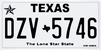 TX license plate DZV5746