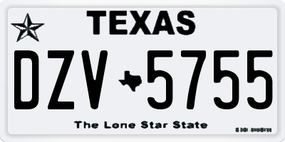 TX license plate DZV5755