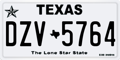 TX license plate DZV5764