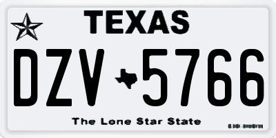 TX license plate DZV5766