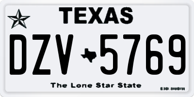 TX license plate DZV5769