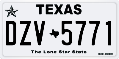 TX license plate DZV5771