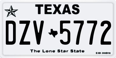 TX license plate DZV5772
