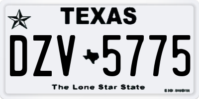 TX license plate DZV5775