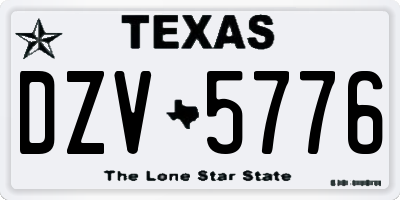 TX license plate DZV5776