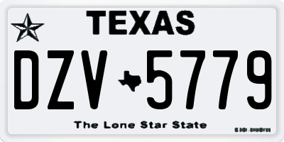 TX license plate DZV5779
