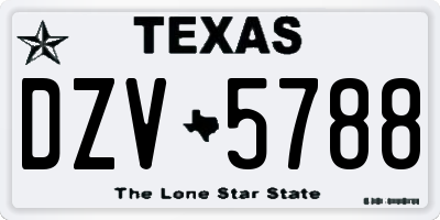 TX license plate DZV5788