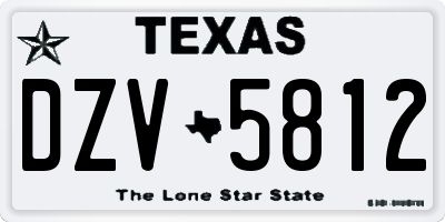 TX license plate DZV5812