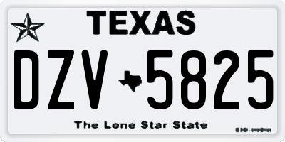 TX license plate DZV5825
