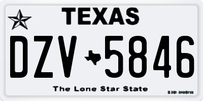 TX license plate DZV5846
