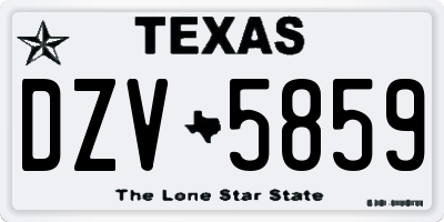TX license plate DZV5859
