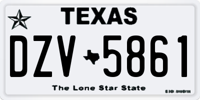TX license plate DZV5861
