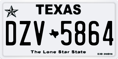 TX license plate DZV5864