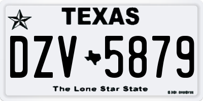 TX license plate DZV5879