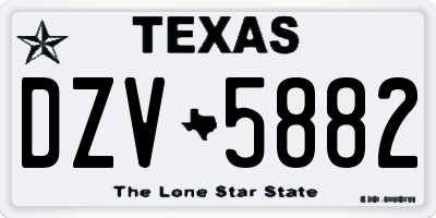 TX license plate DZV5882