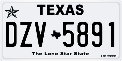 TX license plate DZV5891