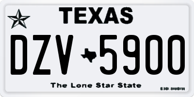 TX license plate DZV5900