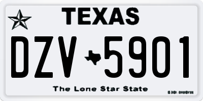 TX license plate DZV5901