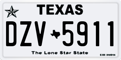 TX license plate DZV5911