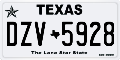 TX license plate DZV5928