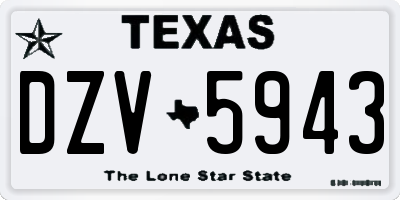 TX license plate DZV5943