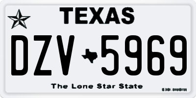 TX license plate DZV5969