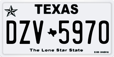 TX license plate DZV5970