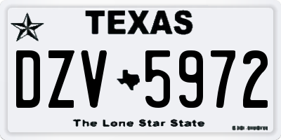 TX license plate DZV5972