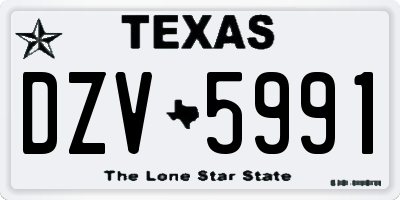 TX license plate DZV5991