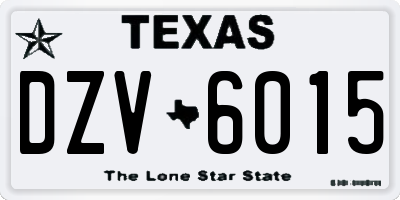 TX license plate DZV6015