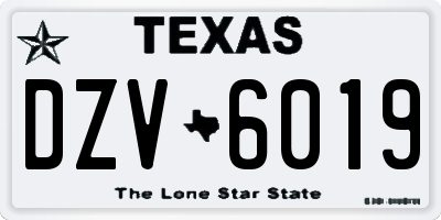 TX license plate DZV6019