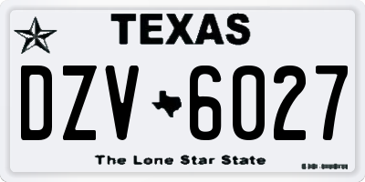 TX license plate DZV6027