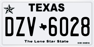 TX license plate DZV6028