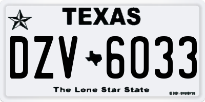 TX license plate DZV6033