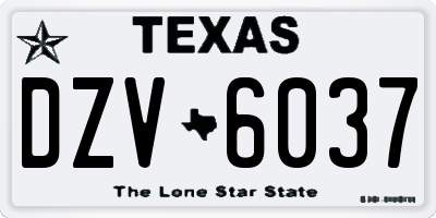 TX license plate DZV6037
