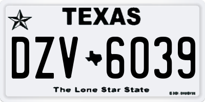 TX license plate DZV6039