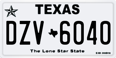 TX license plate DZV6040