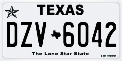 TX license plate DZV6042