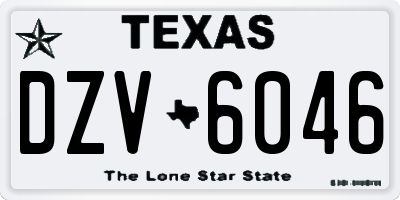 TX license plate DZV6046