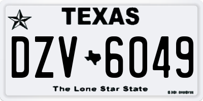 TX license plate DZV6049