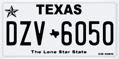 TX license plate DZV6050