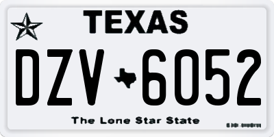 TX license plate DZV6052