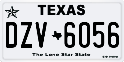 TX license plate DZV6056