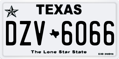 TX license plate DZV6066