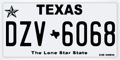 TX license plate DZV6068