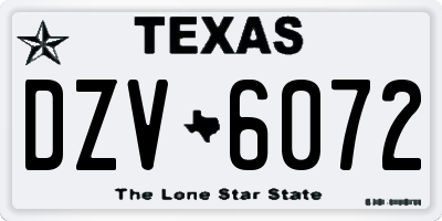 TX license plate DZV6072