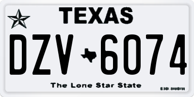 TX license plate DZV6074